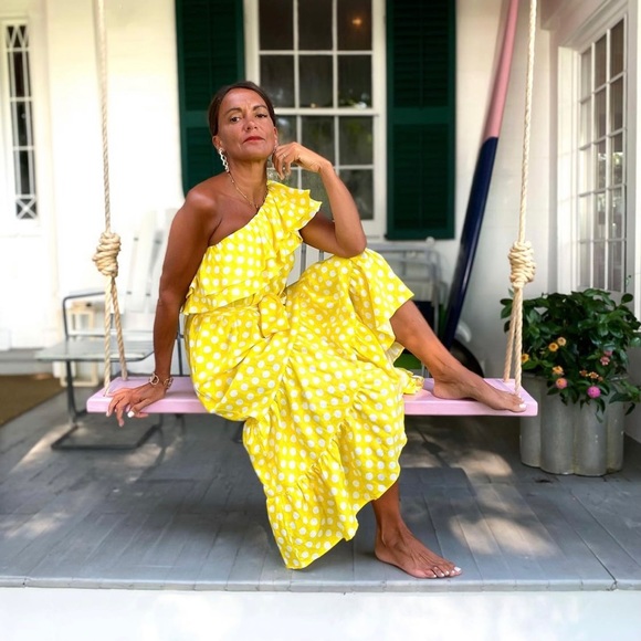 Lisa Marie Fernandez Polka Dot One Shoulder Dress - Picture 3 of 16